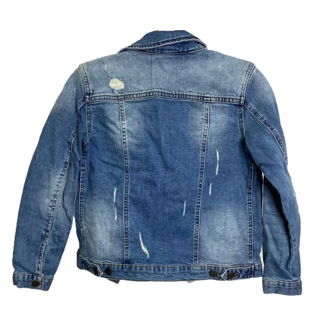 Tucker + Tate Women's Sz M Denim Jean‎ Jacket Button Front Blue Collared Classic